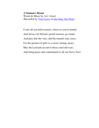 Seaman's Prayer