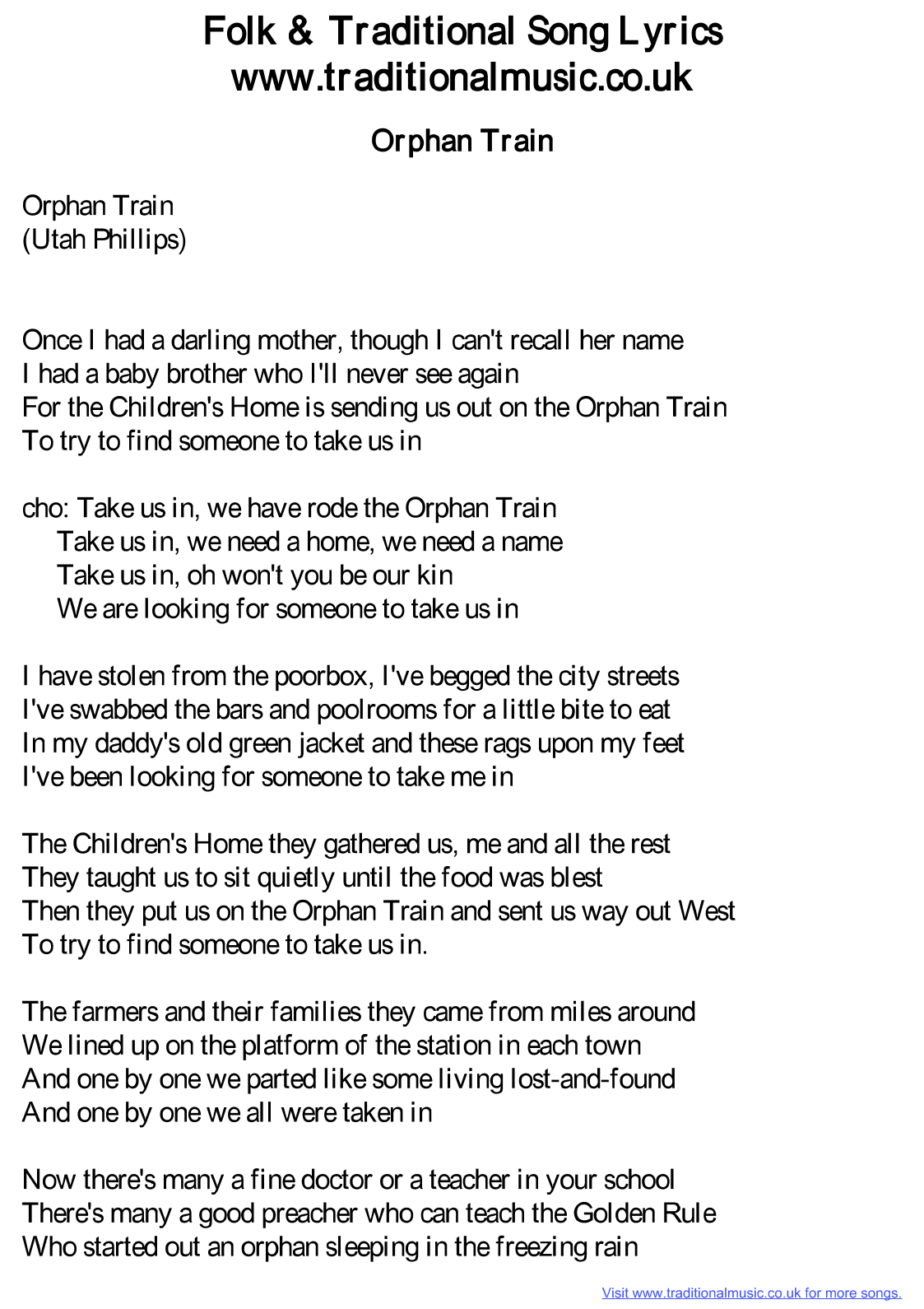 Orphan Train page 1